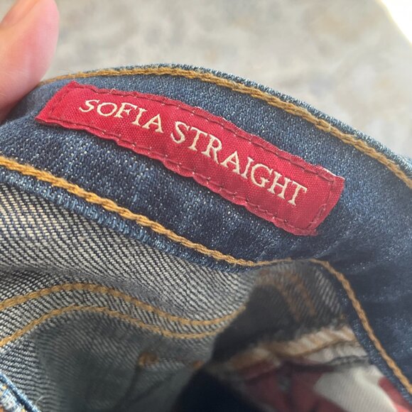 Lucky Brand Sophia Straight Size 2 Long Denim Distressed - Picture 9 of 11